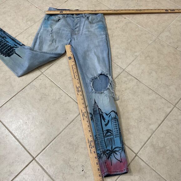 Amiri Jeans City paint size button fly #227 distressed denim. - Picture 9 of 14